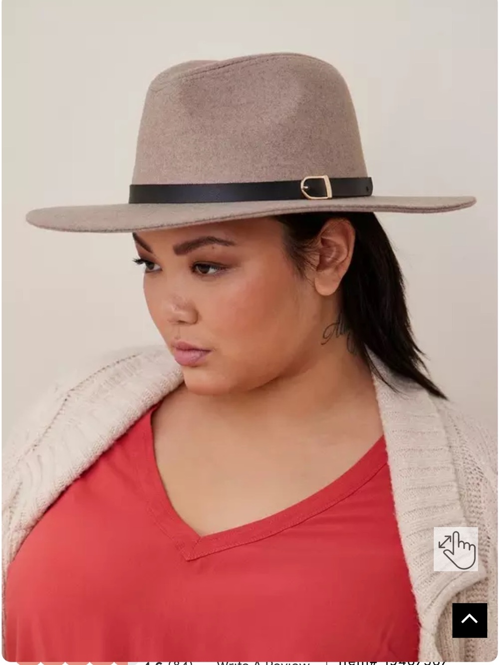 Torrid Wool Melton Panama Hat Taupe M/L